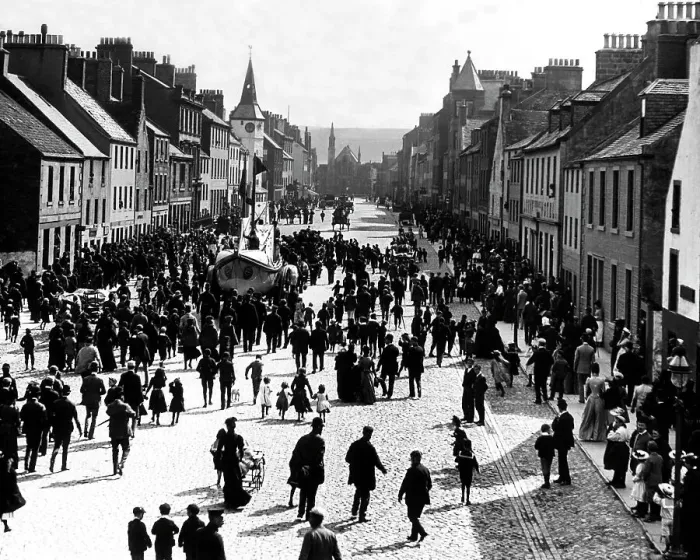 Framed Print : Lifeboat Day in Dunbar Victorian period Framed Print : Lifeboat Day in Dunbar Victorian period