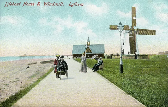 Framed Print : Lifeboat House and Windmill, Lytham, Lancashire Framed Print : Lifeboat House and Windmill, Lytham, Lancashire