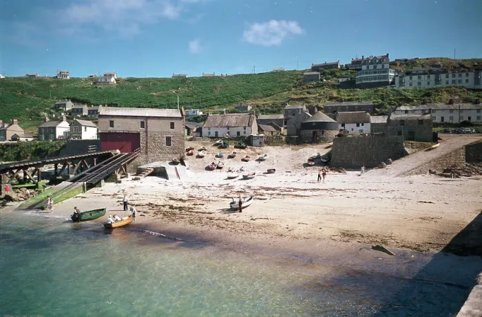 Framed Print : Lifeboat station and beach, Sennen Cove Framed Print : Lifeboat station and beach, Sennen Cove