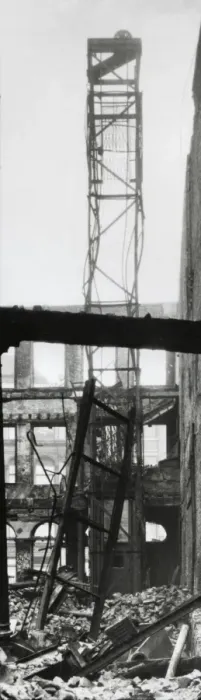 Framed Print : Lift structure after collapse of Minories, London - WW2 Framed Print : Lift structure after collapse of Minories, London - WW2