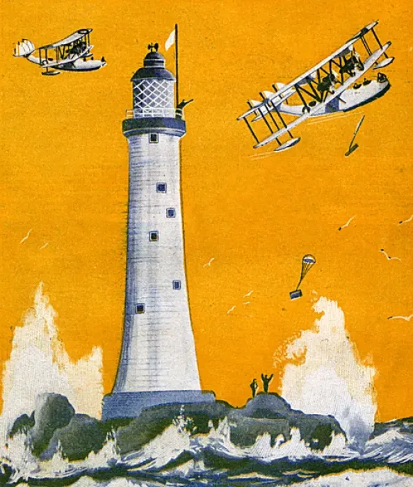 Framed Print : Lighthouse bombed with food supplies Framed Print : Lighthouse bombed with food supplies
