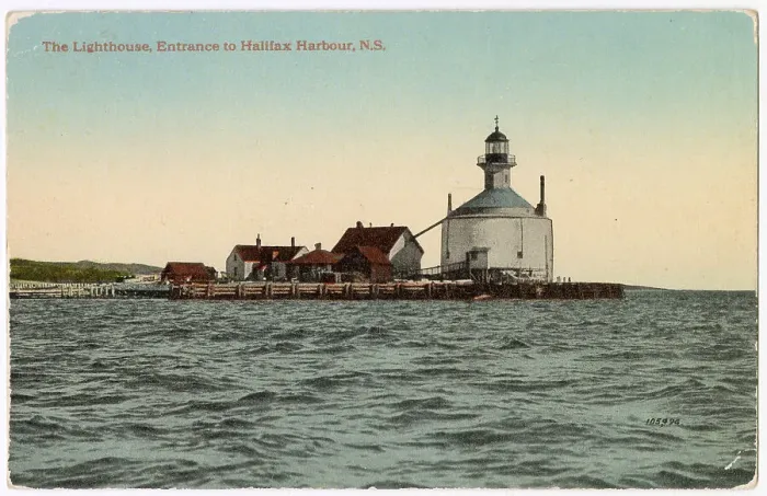Framed Print : Lighthouse and other buildings, entrance to Halifax Harbour, Nova Scotia, Canada Date: 1906 Framed Print : Lighthouse and other buildings, entrance to Halifax Harbour, Nova Scotia, Canada Date: 1906
