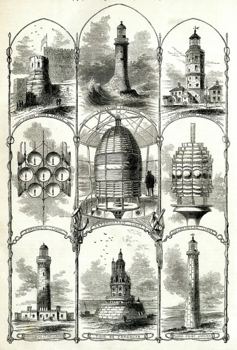 Framed Print : Nine lighthouses in different styles Framed Print : Nine lighthouses in different styles