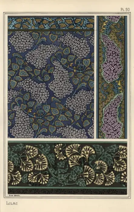 Framed Print : Lilac in art nouveau patterns Framed Print : Lilac in art nouveau patterns