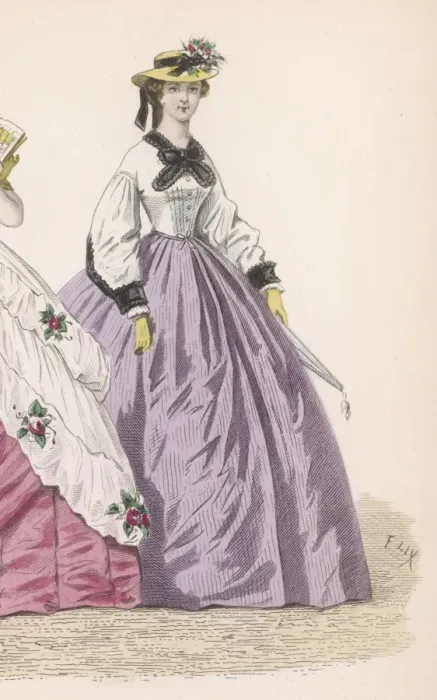 Framed Print : Lilac Skirt Early 1860S Framed Print : Lilac Skirt Early 1860S