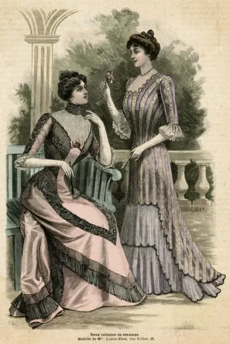 Framed Print : Lilac Stripe Dress 1899 Framed Print : Lilac Stripe Dress 1899