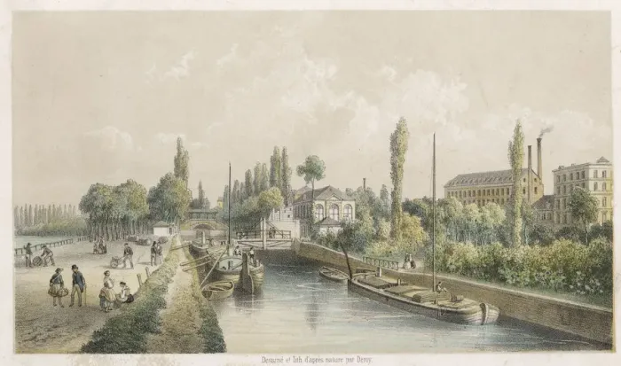 Framed Print : Lille - Canal - Gardens Framed Print : Lille - Canal - Gardens