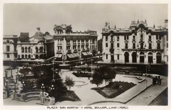 Framed Print : Lima - Peru - Plaza San Martin with the Hotel Bolivar Framed Print : Lima - Peru - Plaza San Martin with the Hotel Bolivar