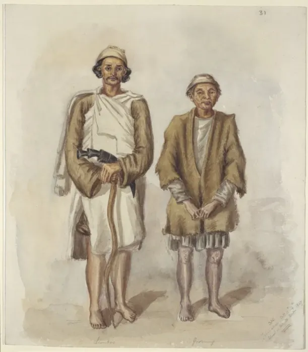 Framed Print : A Limbu and a Gurung, 1847 Framed Print : A Limbu and a Gurung, 1847