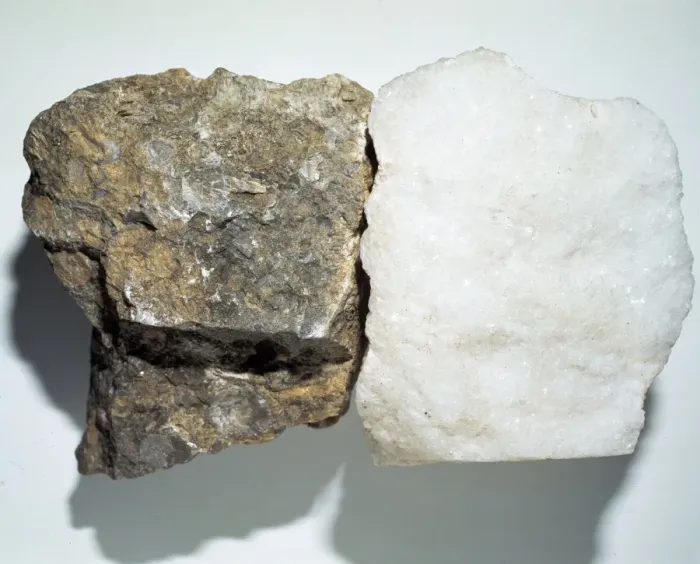 Framed Print : Limestone (right) and marble (left) Framed Print : Limestone (right) and marble (left)