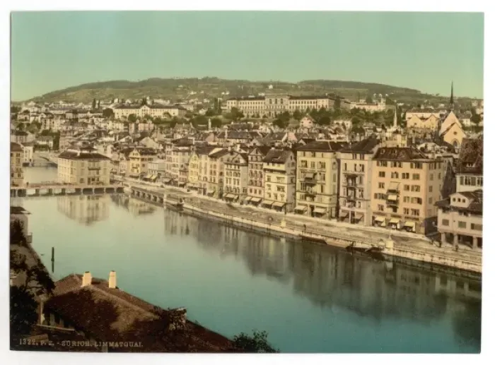 Framed Print : The Limmatquay, with Polytechnic, Zurich, Switzerland Framed Print : The Limmatquay, with Polytechnic, Zurich, Switzerland