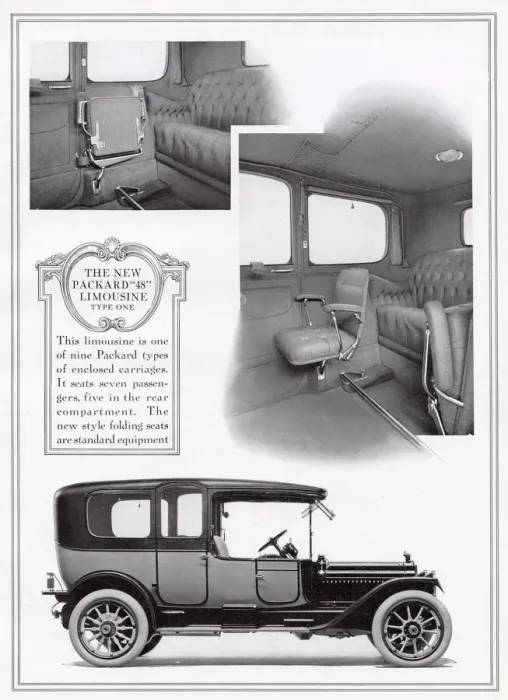 Framed Print : Limousine motor car, carries seven passengers, five in the rear compartment with new Framed Print : Limousine motor car, carries seven passengers, five in the rear compartment with new