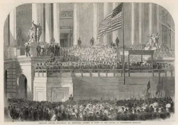 Framed Print : Lincoln Inaugurated / 1861 Framed Print : Lincoln Inaugurated / 1861