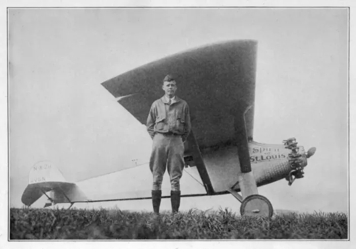 Framed Print : Lindbergh and Plane Framed Print : Lindbergh and Plane