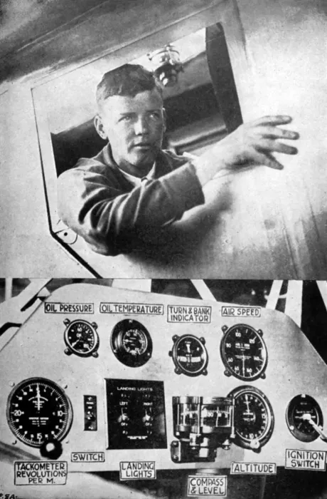 Framed Print : Lindbergh in Plane Framed Print : Lindbergh in Plane