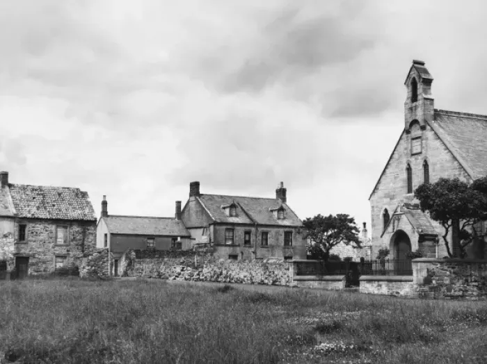 Framed Print : Lindisfarne Village Framed Print : Lindisfarne Village