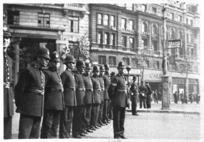 Framed Print : Line of Police Officers Framed Print : Line of Police Officers