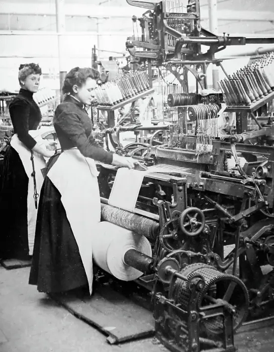 Framed Print : Linen manufacture, Dobbie loom Framed Print : Linen manufacture, Dobbie loom
