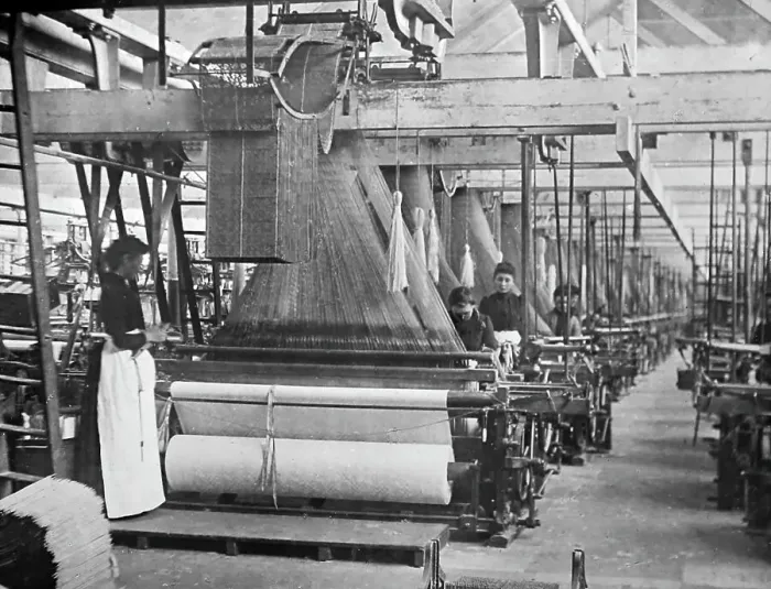 Framed Print : Linen manufacture, Jacquard loom Framed Print : Linen manufacture, Jacquard loom