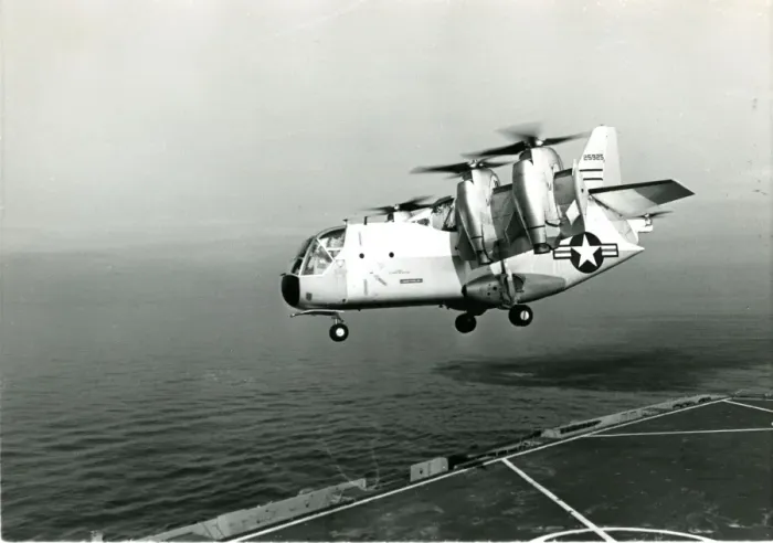 Framed Print : Ling-Temco-Vought XC-142A, 62-5925, takes-off from USS O?