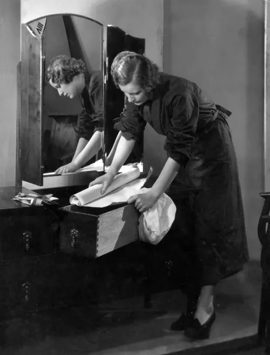 Framed Print : LINING DRAWERS W  /  PAPER
