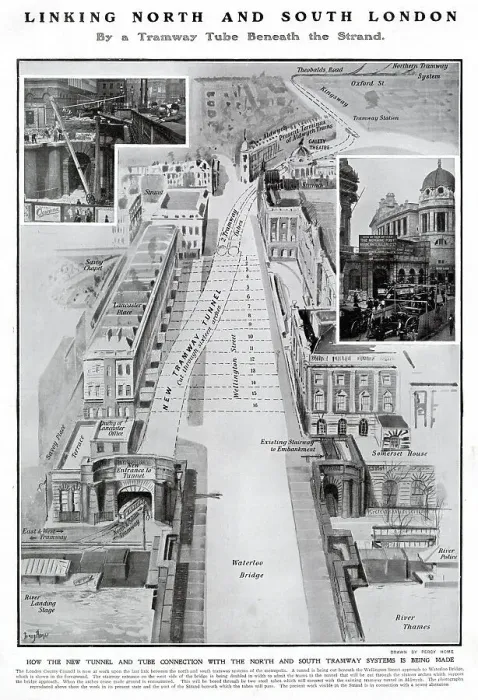 Framed Print : Linking North and South London 1907 Framed Print : Linking North and South London 1907