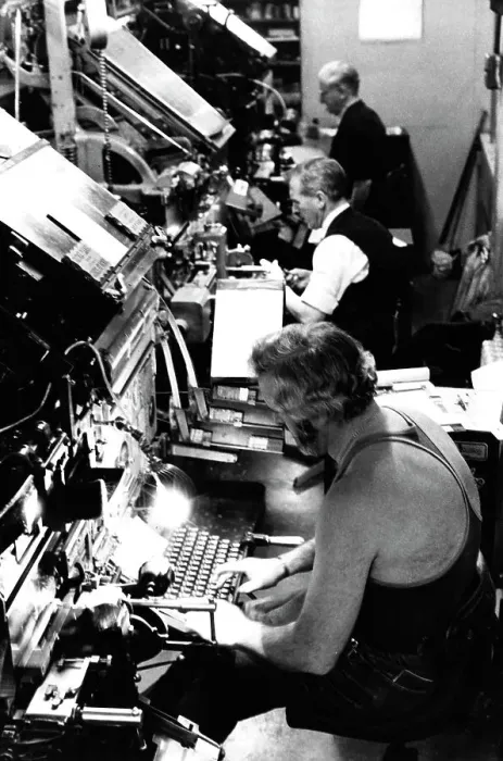 Framed Print : Linotype operators Framed Print : Linotype operators