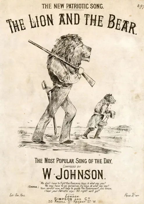 Framed Print : The Lion and the Bear by W Johnson Framed Print : The Lion and the Bear by W Johnson