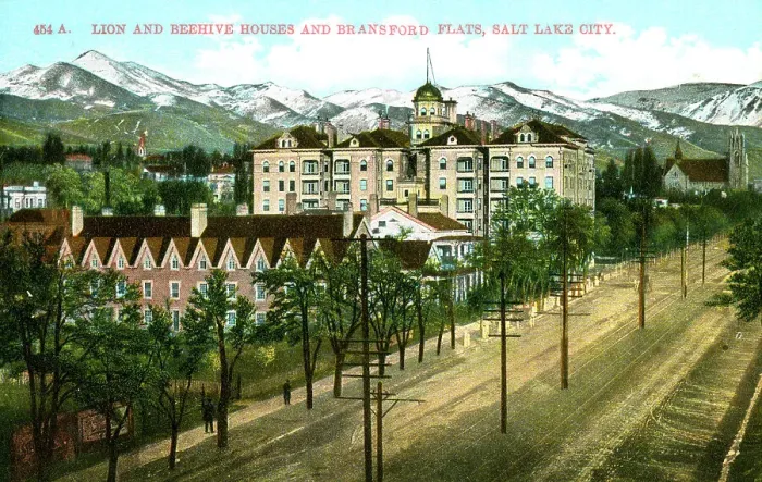 Framed Print : Lion and Beehive Houses and Bransford Flats, Salt Lake City Framed Print : Lion and Beehive Houses and Bransford Flats, Salt Lake City