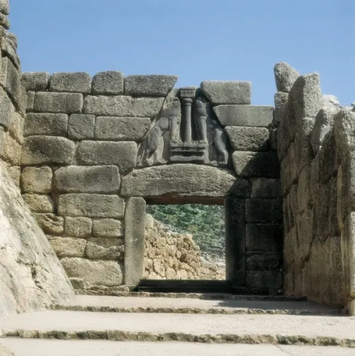 Framed Print : Lion Gate. s. XIV BC. GREECE. Mycenae. Gate located