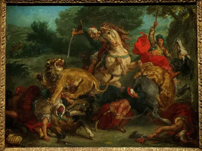 Framed Print : The Lion Hunt, 1855 or 1856, by Eugene Delacroix Framed Print : The Lion Hunt, 1855 or 1856, by Eugene Delacroix