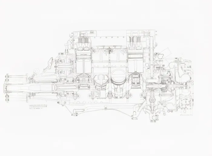 Framed Print : Lion VIID E91, engineering drawing Framed Print : Lion VIID E91, engineering drawing