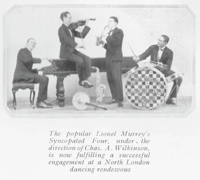Framed Print : Lionel Murrey's Syncopated Four Jazz Band, December 1923 Framed Print : Lionel Murrey's Syncopated Four Jazz Band, December 1923