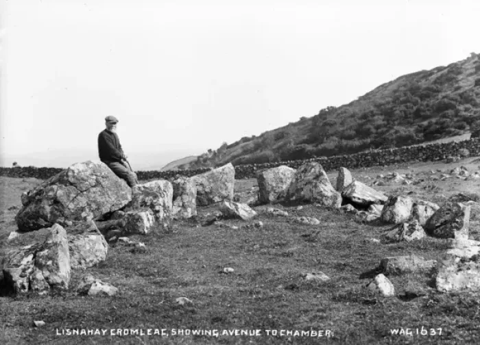 Framed Print : Lisnahay Cromlech, Showing Avenue to Chamber Framed Print : Lisnahay Cromlech, Showing Avenue to Chamber