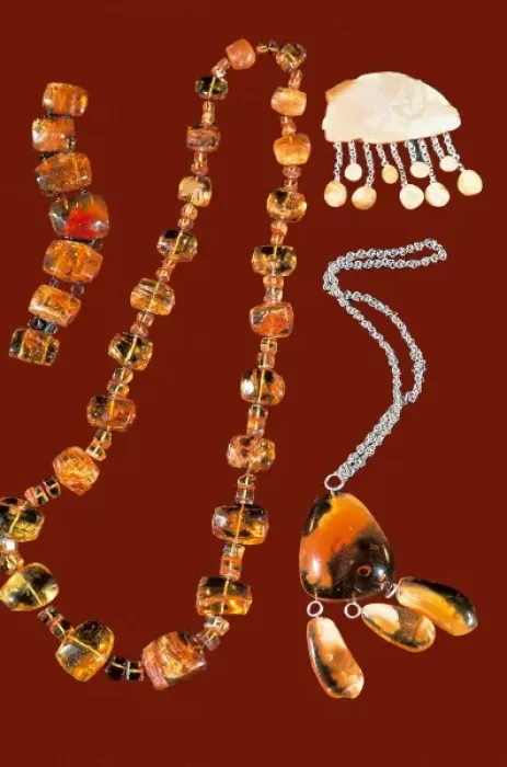 Framed Print : LITHUANIA. Amber necklaces and other objects. Jewelry Framed Print : LITHUANIA. Amber necklaces and other objects. Jewelry