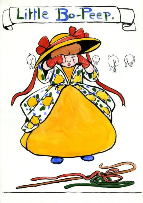 Framed Print : Little Bo-Peep, by Minnie Asprey Framed Print : Little Bo-Peep, by Minnie Asprey