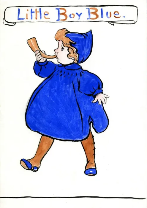 Framed Print : Little Boy Blue, by Minnie Asprey Framed Print : Little Boy Blue, by Minnie Asprey