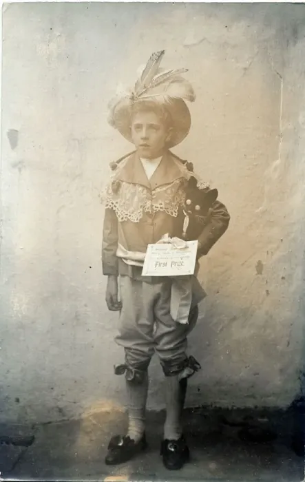 Framed Print : A little boy called Rob poses for a photograph wearing a first prize-winning costume Framed Print : A little boy called Rob poses for a photograph wearing a first prize-winning costume