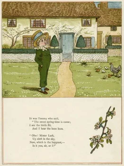 Framed Print : Little boy in a garden in the spring Framed Print : Little boy in a garden in the spring