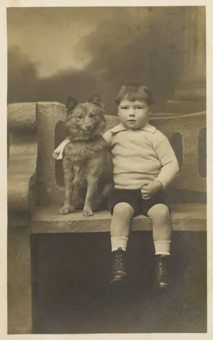 Framed Print : Little Boy and Pet Dog Framed Print : Little Boy and Pet Dog