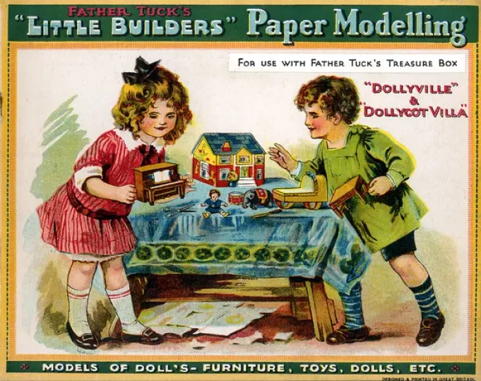 Framed Print : Little Builders paper modelling Framed Print : Little Builders paper modelling