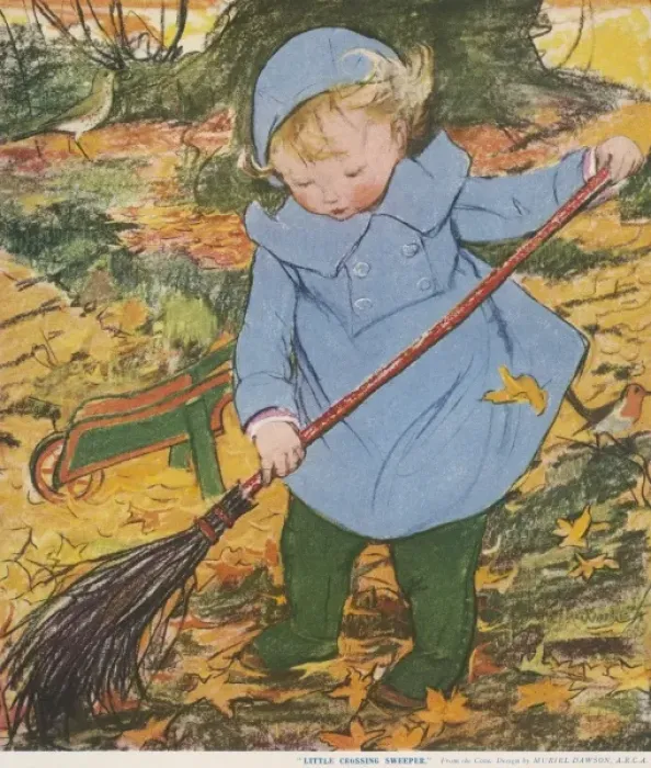 Framed Print : Little Crossing Sweeper by Muriel Dawson Framed Print : Little Crossing Sweeper by Muriel Dawson