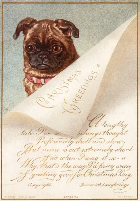 Framed Print : Little dog with a letter on a Christmas card Framed Print : Little dog with a letter on a Christmas card