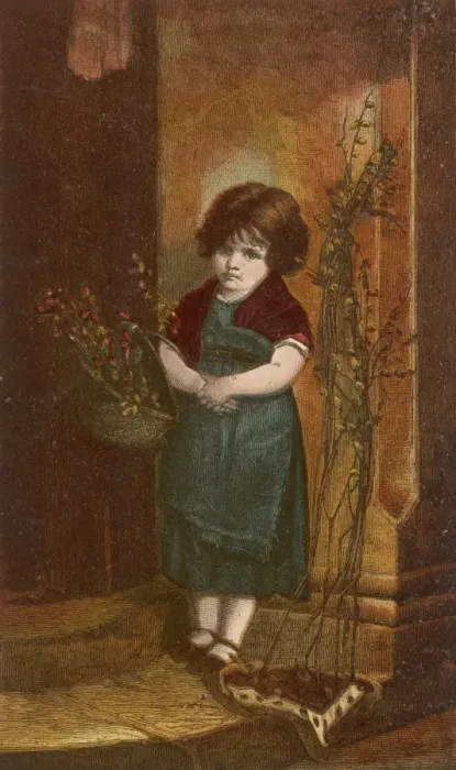 Framed Print : Little Flower Girl 1880 Framed Print : Little Flower Girl 1880