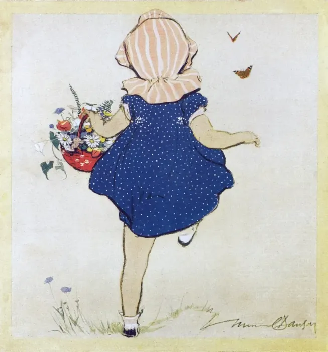 Framed Print : Little Flower Girl by Muriel Dawson Framed Print : Little Flower Girl by Muriel Dawson