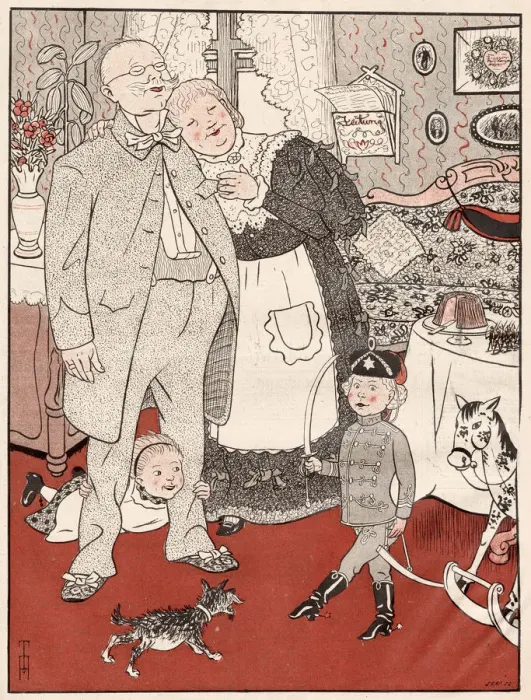 Framed Print : Little Fritzs birthday: a proper little Prussian Date: 1896 Framed Print : Little Fritzs birthday: a proper little Prussian Date: 1896