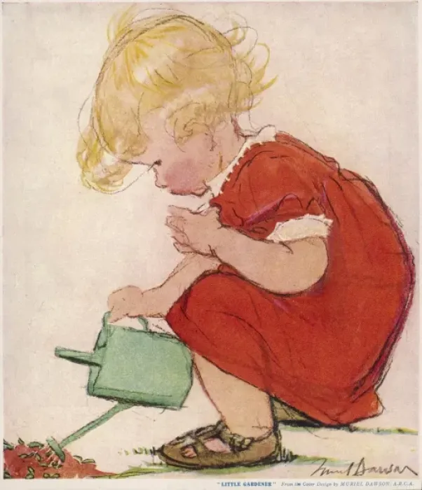 Framed Print : Little Gardener by Muriel Dawson