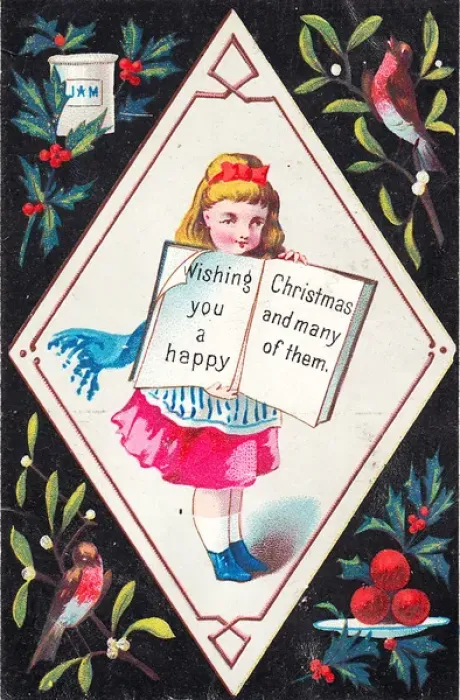 Framed Print : Little girl on a Christmas card Framed Print : Little girl on a Christmas card
