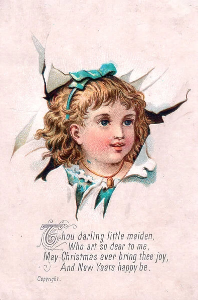 Little girl on a Christmas card