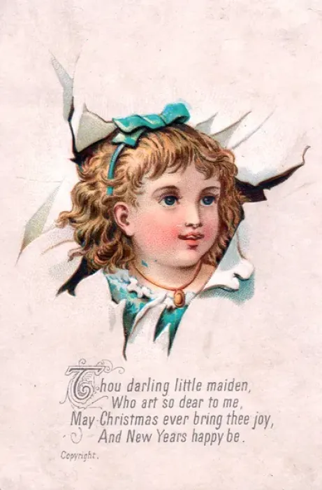 Framed Print : Little girl on a Christmas card Framed Print : Little girl on a Christmas card
